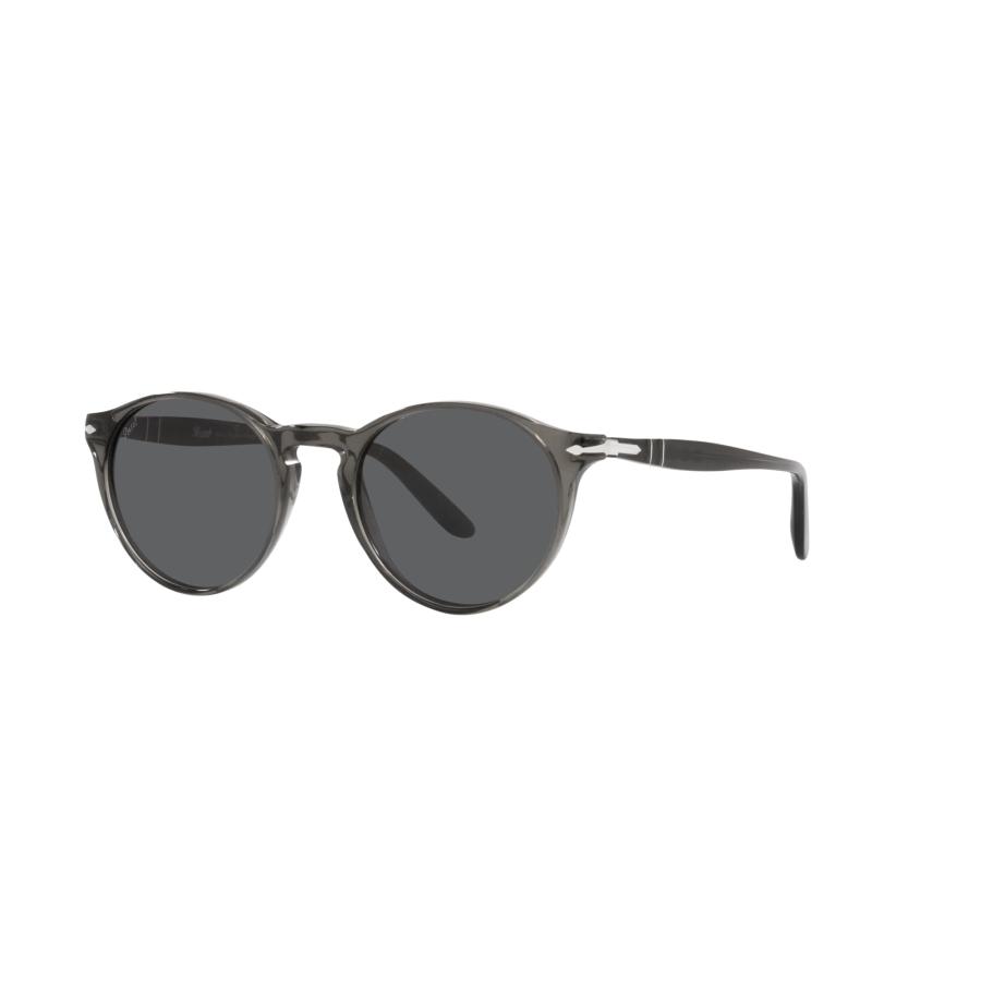 【並行輸入品】Persol PO3092SM Round Sunglasses, Dark Transparent Grey/Dark Greの画像