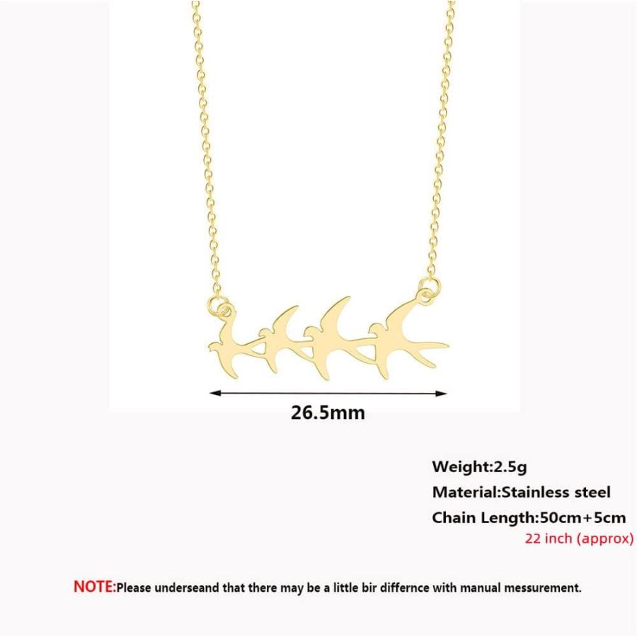 【並行輸入品】ツバメ 鳥 ペンダント ネックレス レディース ガールズ ステンレススチール 18K ゴールドメッキ 低刺激性 動物 チャーム リンク_4