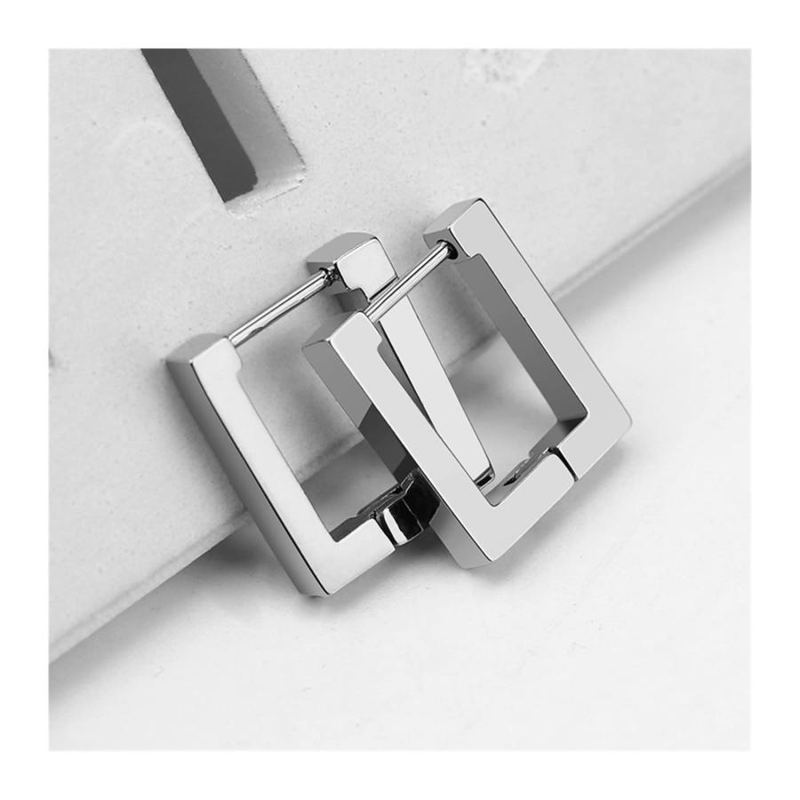 【並行輸入品】IXOUP Stainless Steel 3 Color Mini Geometric Earrings Trendy Hoo