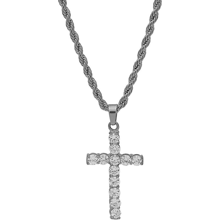 並行輸入品】ジルコニアクロス ヒップホップ ゴールド/シルバーメッキ 