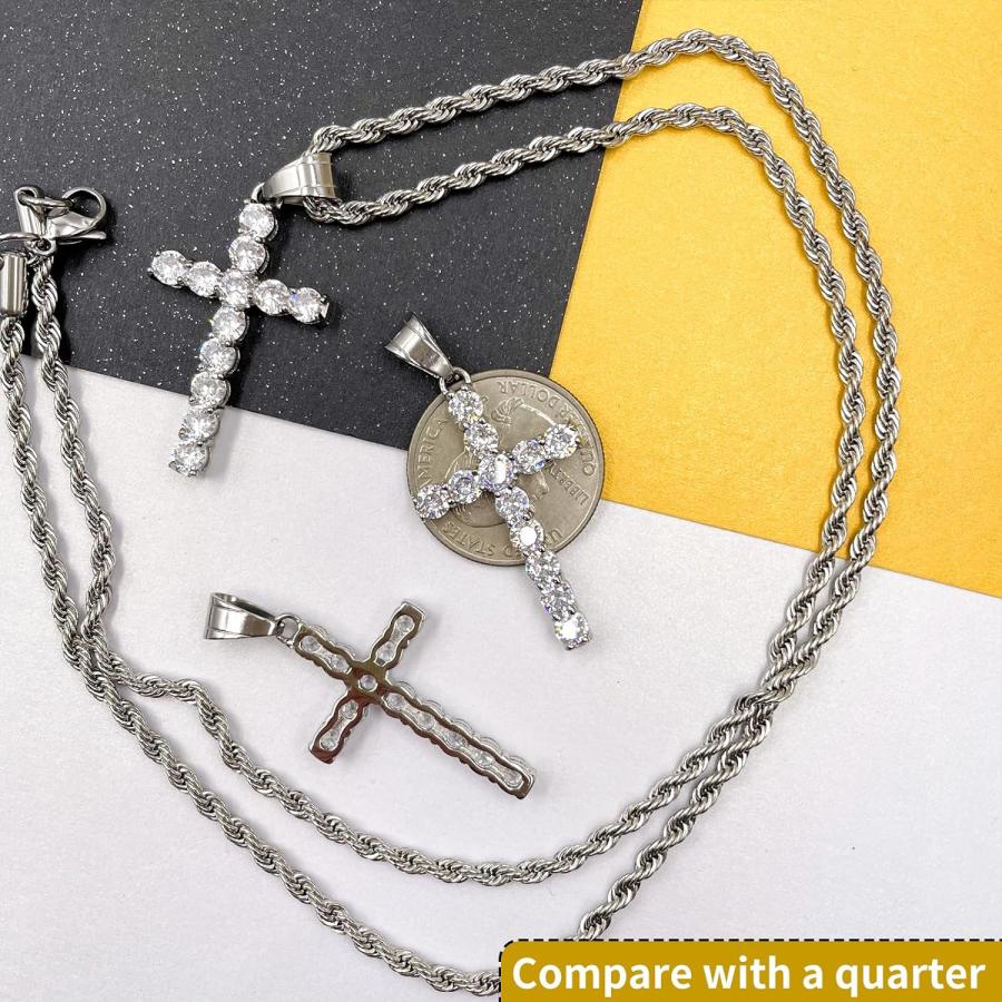 並行輸入品】ジルコニアクロス ヒップホップ ゴールド/シルバーメッキ 