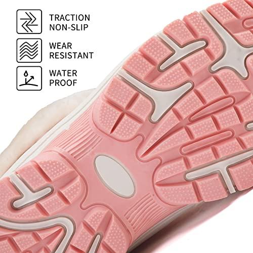 【並行輸入品】Binkasen スノーブーツ レディース 冬用 ハイキング 防水 断熱 紐付き, M Pink, 24 Snow Boots Wの画像