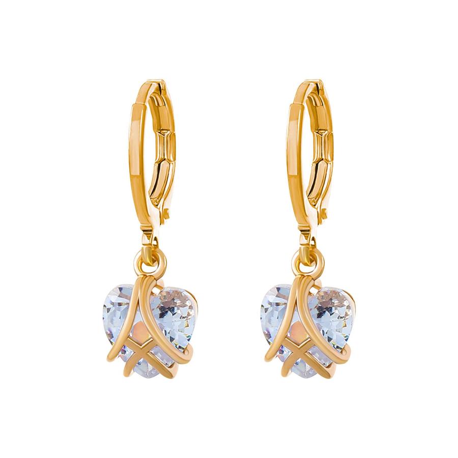 【並行輸入品】Zircon Heart Earrings For Teen Girls Minimalist Piercing Studs T