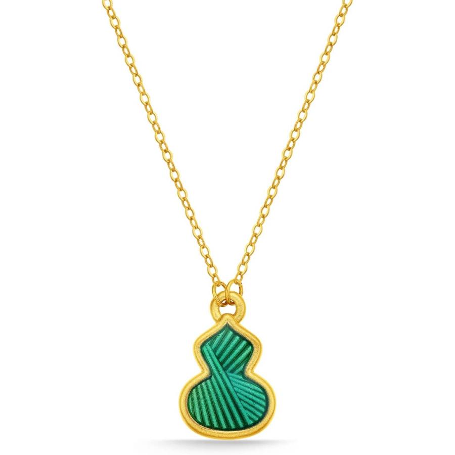 CHOW TAI FOOK 999 純金 24K ゴールド グリーン エナメル ひょうたん 