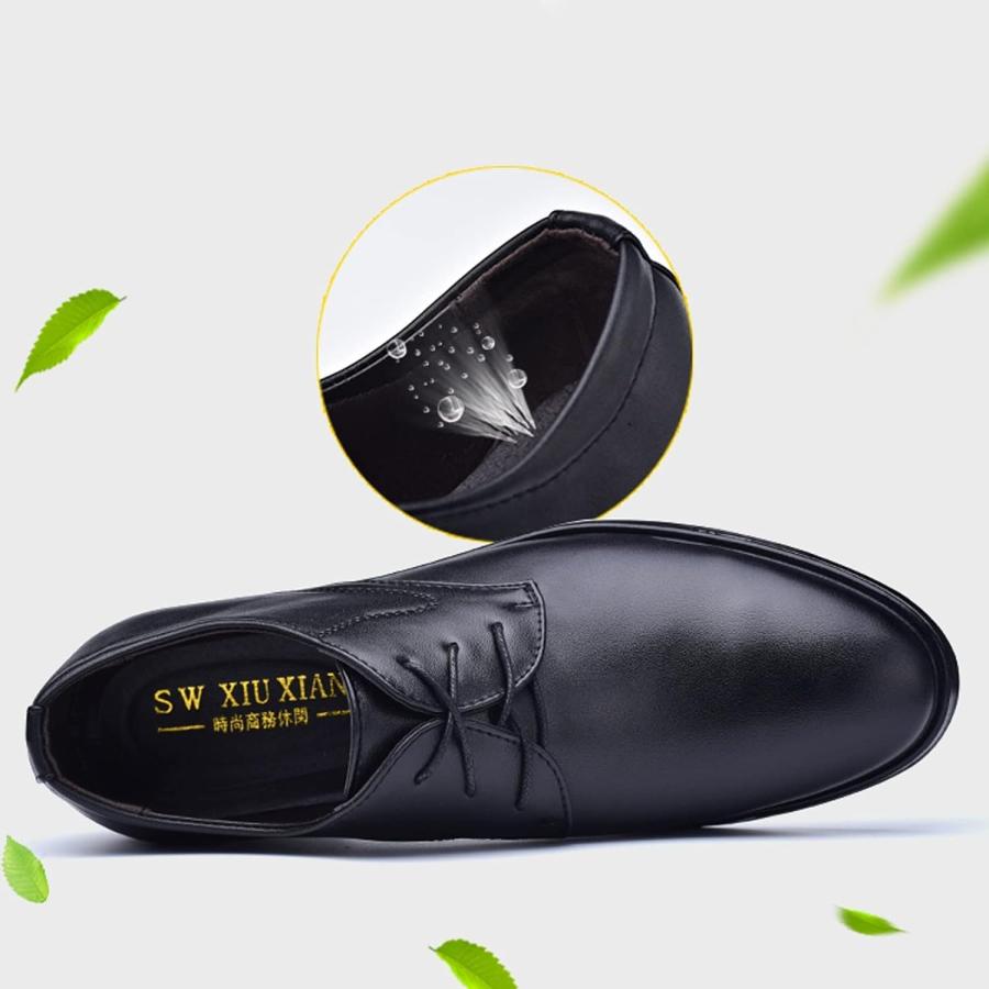 【並行輸入品】ZGRZPMGR Mens Dress Shoes Classic Pointed-Toe Lace Up Breathable Leaの画像
