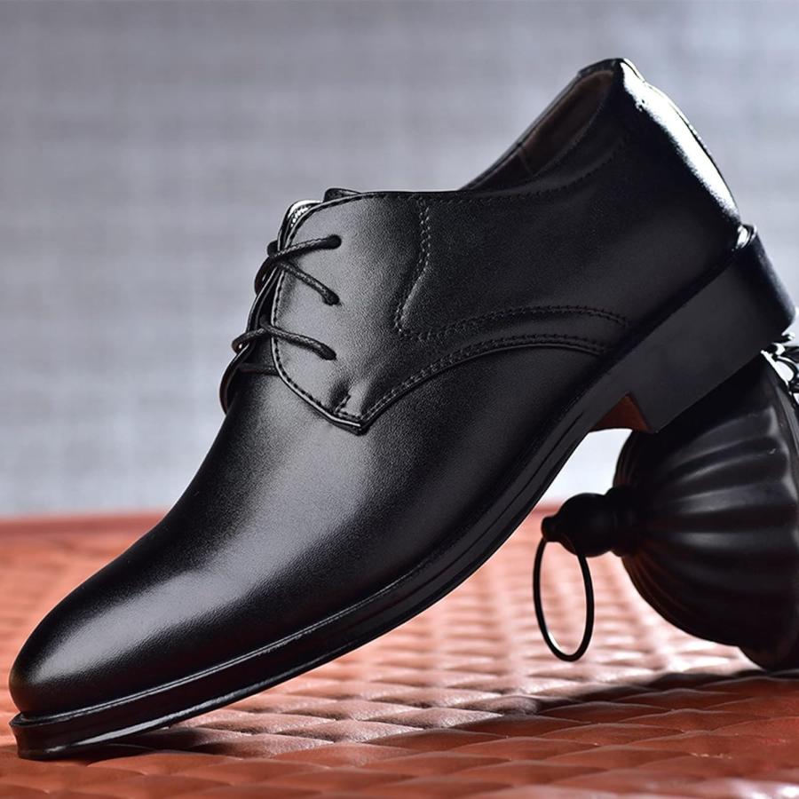 【並行輸入品】ZGRZPMGR Mens Dress Shoes Classic Pointed-Toe Lace Up Breathable Leaの画像