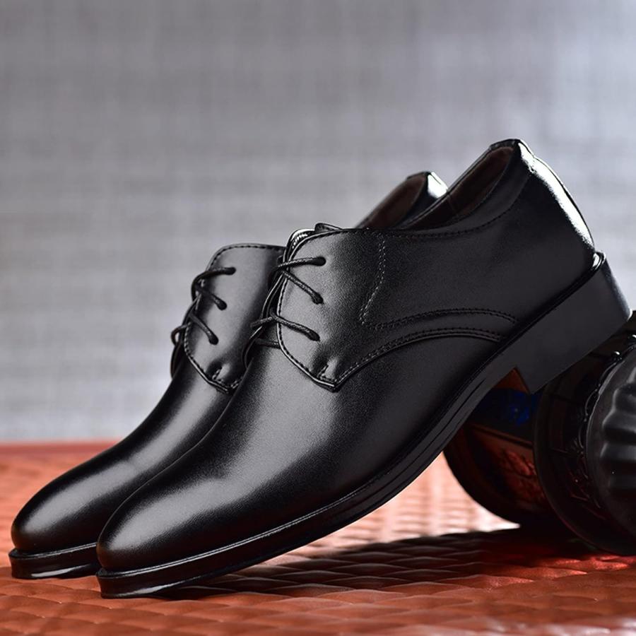 【並行輸入品】ZGRZPMGR Mens Dress Shoes Classic Pointed-Toe Lace Up Breathable Leaの画像