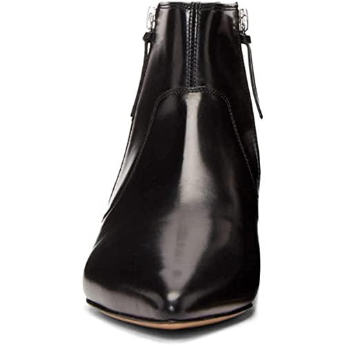 【並行輸入品】Hayvchoii Womens Pointed Toe Flat Low Heel Ankle Boots Casual Drの画像