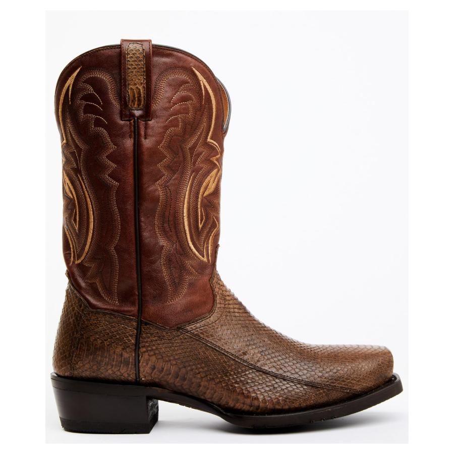 【並行輸入品】Dan Post Men's Exotic Water Snake Western Boot Square Toe Chocolの画像