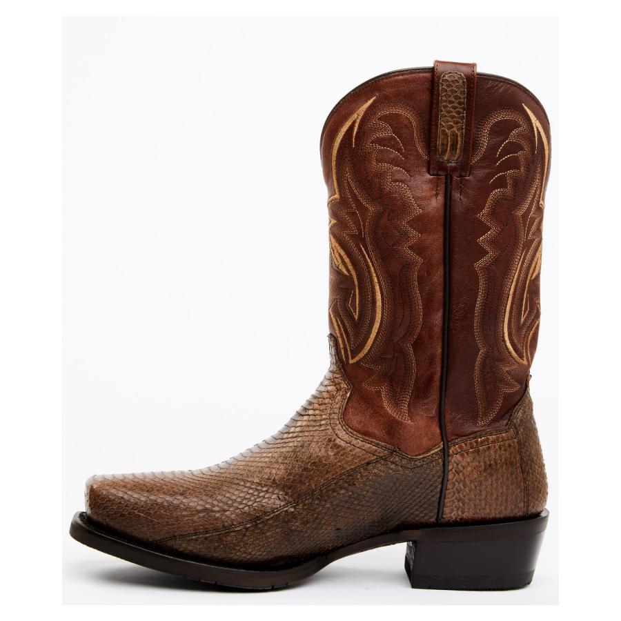 【並行輸入品】Dan Post Men's Exotic Water Snake Western Boot Square Toe Chocolの画像