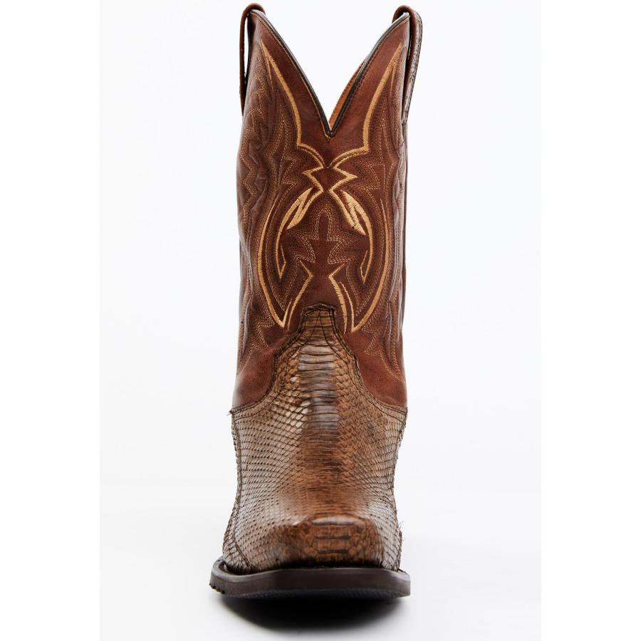 【並行輸入品】Dan Post Men's Exotic Water Snake Western Boot Square Toe Chocolの画像