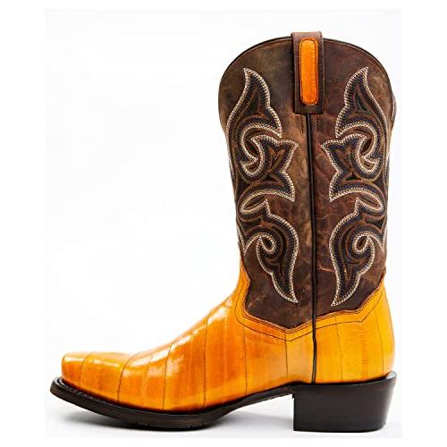 【並行輸入品】Dan Post Men's Eel Exotic Western Boot Square Toe Brown 11.5 EEの画像