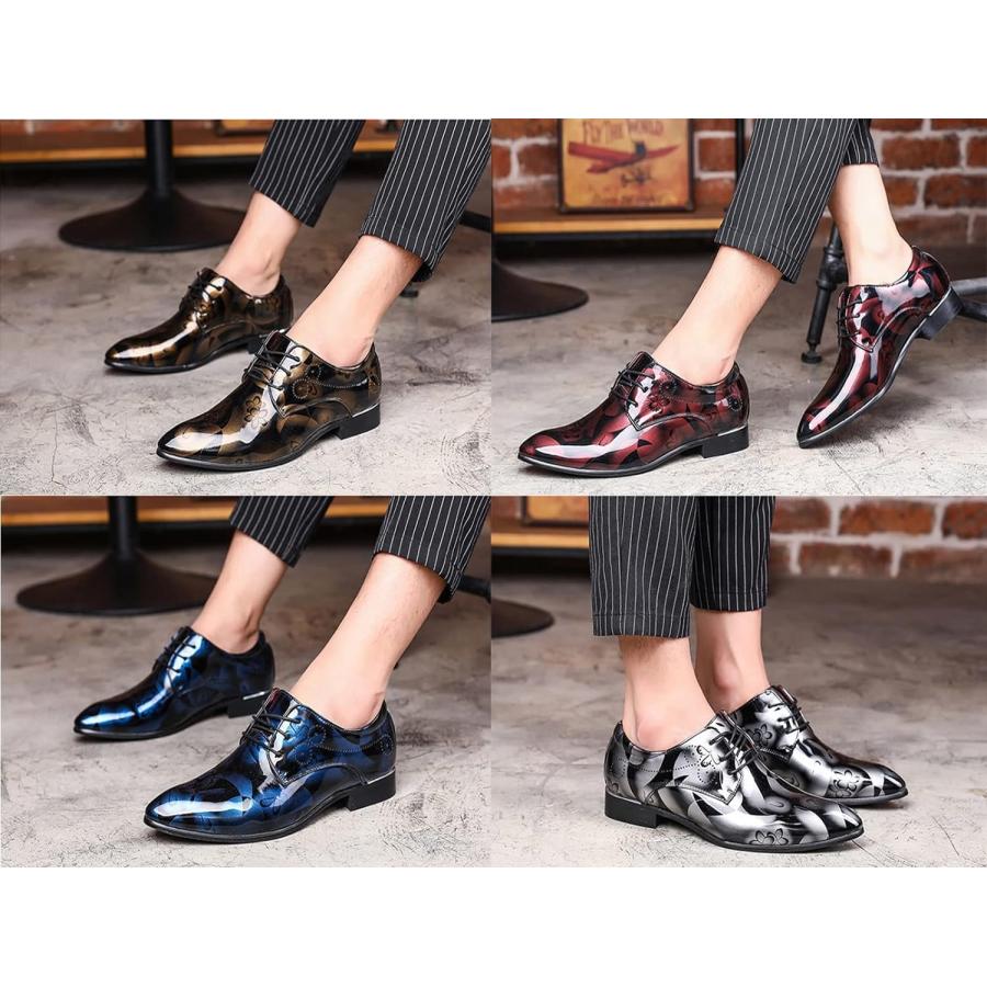 【並行輸入品】AKBU Patent Leather Shoes Men's Pointed-Toe Tuxedo Dress Shoes Casuaの画像