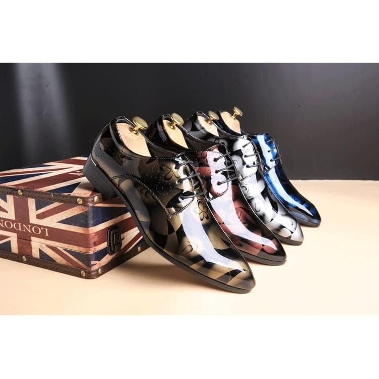 【並行輸入品】AKBU Patent Leather Shoes Men's Pointed-Toe Tuxedo Dress Shoes Casuaの画像