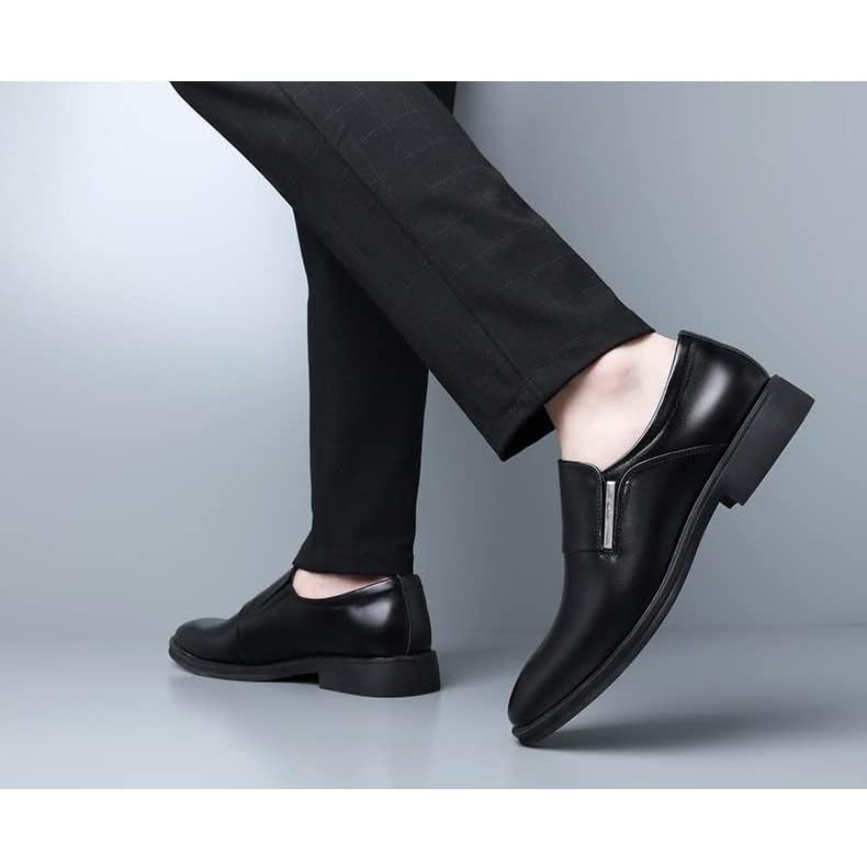 【並行輸入品】GMBN White Leather Shoes Mens Leather Spring Breathable Formal Businの画像
