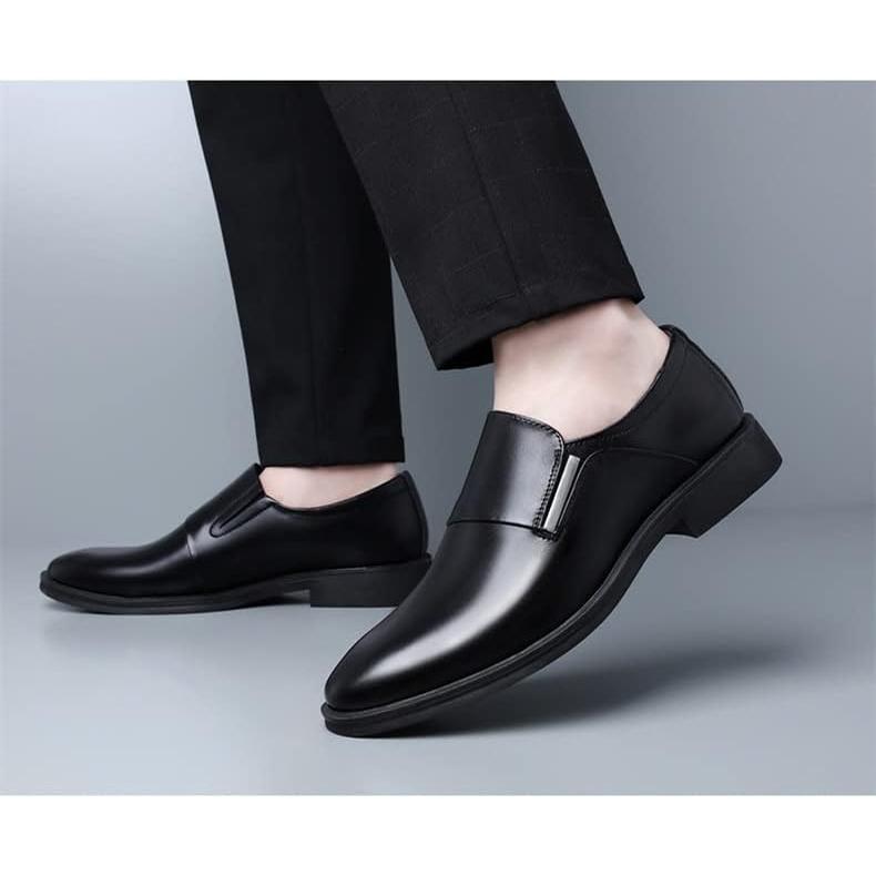 【並行輸入品】GMBN White Leather Shoes Mens Leather Spring Breathable Formal Businの画像