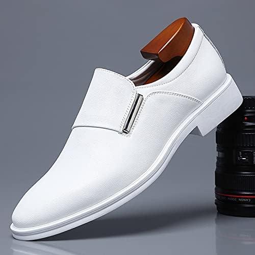 【並行輸入品】GMBN White Leather Shoes Mens Leather Spring Breathable Formal Businの画像
