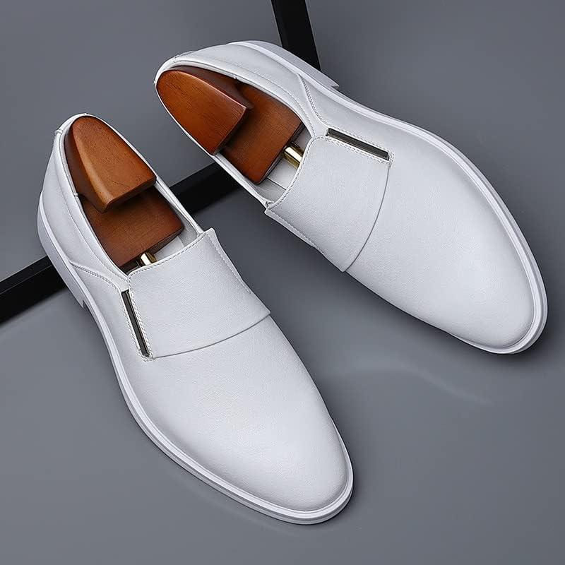 【並行輸入品】GMBN White Leather Shoes Mens Leather Spring Breathable Formal Businの画像