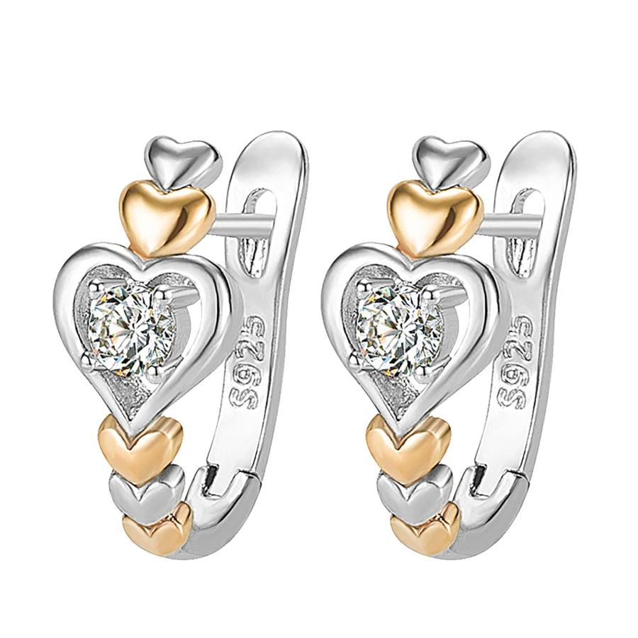 【並行輸入品】Fashionable Heart And Diamond Earrings For Teen Girls Minimalist