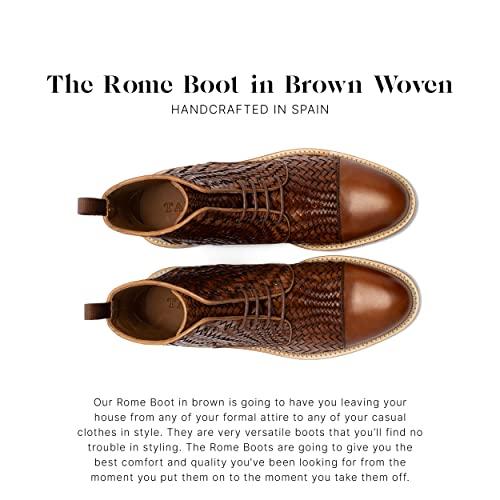 【並行輸入品】TAFT Rome フルグレインレザー メンズドレスブーツ, ブラウン織, 11 TAFT Rome Boot in Wovenの画像