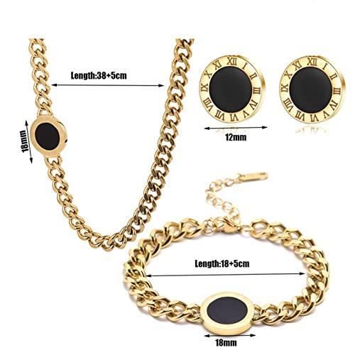 【並行輸入品】HL UPS Women's Jewelry Set Roman Stainless Steel Positive Number_7