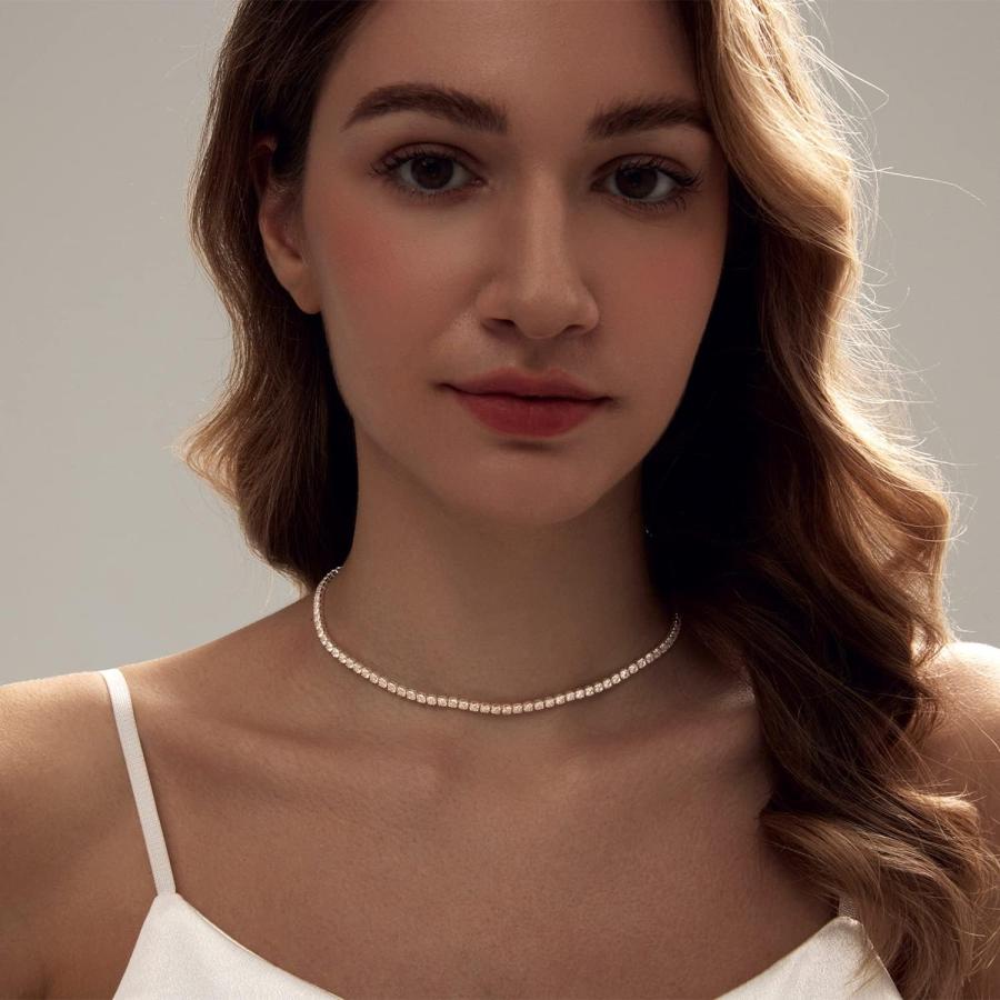 Zeffy テニスネックレス レディース 18Kゴールド/シルバーメッキ Zeffy テニスネックレス レディース 18Kゴールド/シルバーメッキ