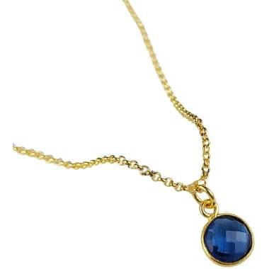 【並行輸入品】Charms And Spells Minimalist Blue Sapphire Necklace  Dainty Gold Pla