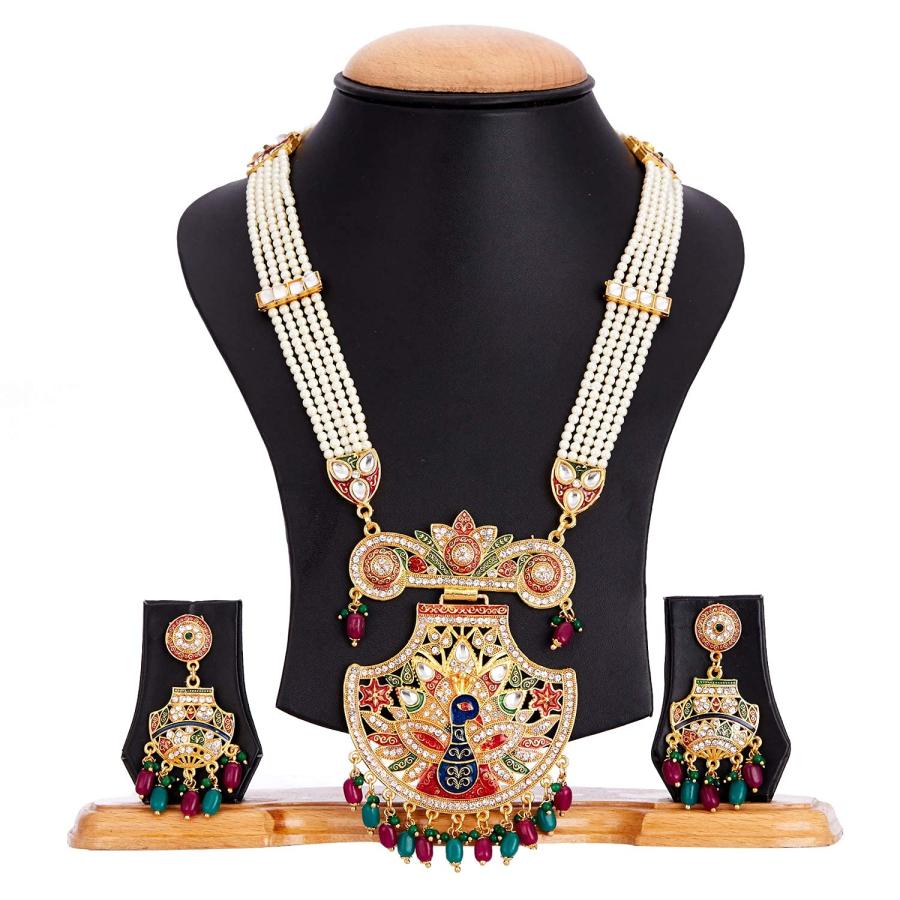 【並行輸入品】firdous jewels Jewellery Set Gold Plated Long Necklace Hyderabad_3