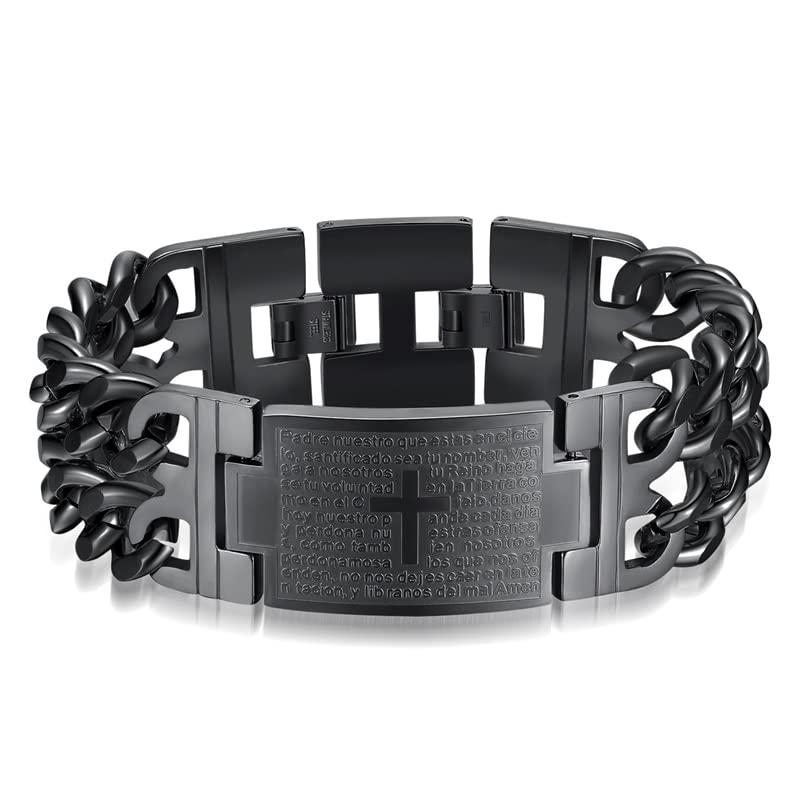 【並行輸入品】Boomini Cross Bracelets   Mens Stainless Steel Bracelet Gold Col