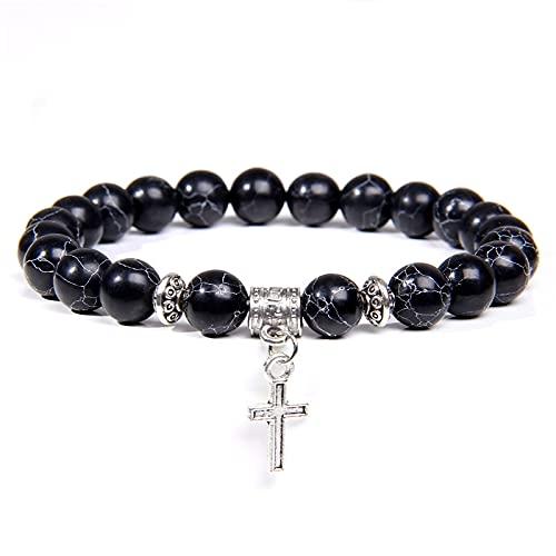 【並行輸入品】Boomini Cross Bracelets   Natural Black Beads Bracelet Fashion V
