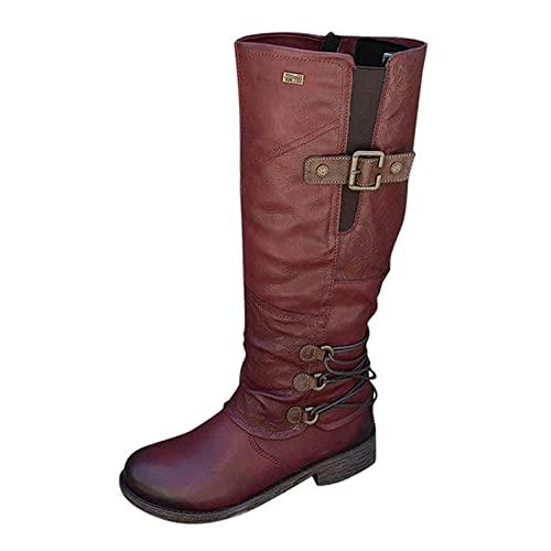 【並行輸入品】Lausiuoe Knee High Boots Women Black Women's Mid Calf Comfortablの画像