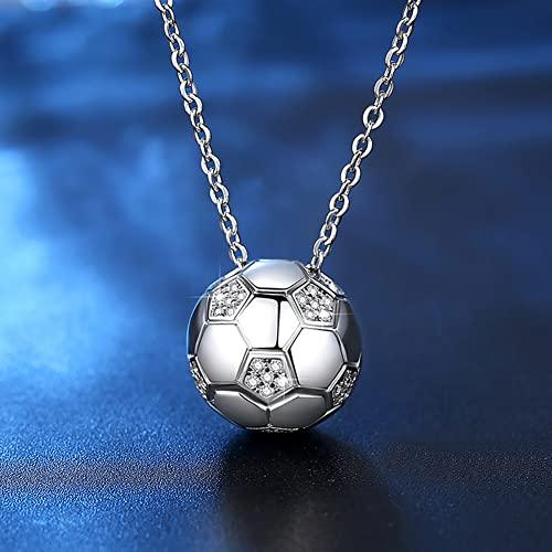 【並行輸入品】EACHAR メンズ ステンレススチール サッカーペンダントネックレス 3D サッカー フットボール ヒップホップ ジュエリーセッ