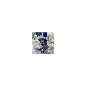【並行輸入品】Lausiuoe Womens Boots Wide Calf Brown Women's Mid Calf Winter Boの画像
