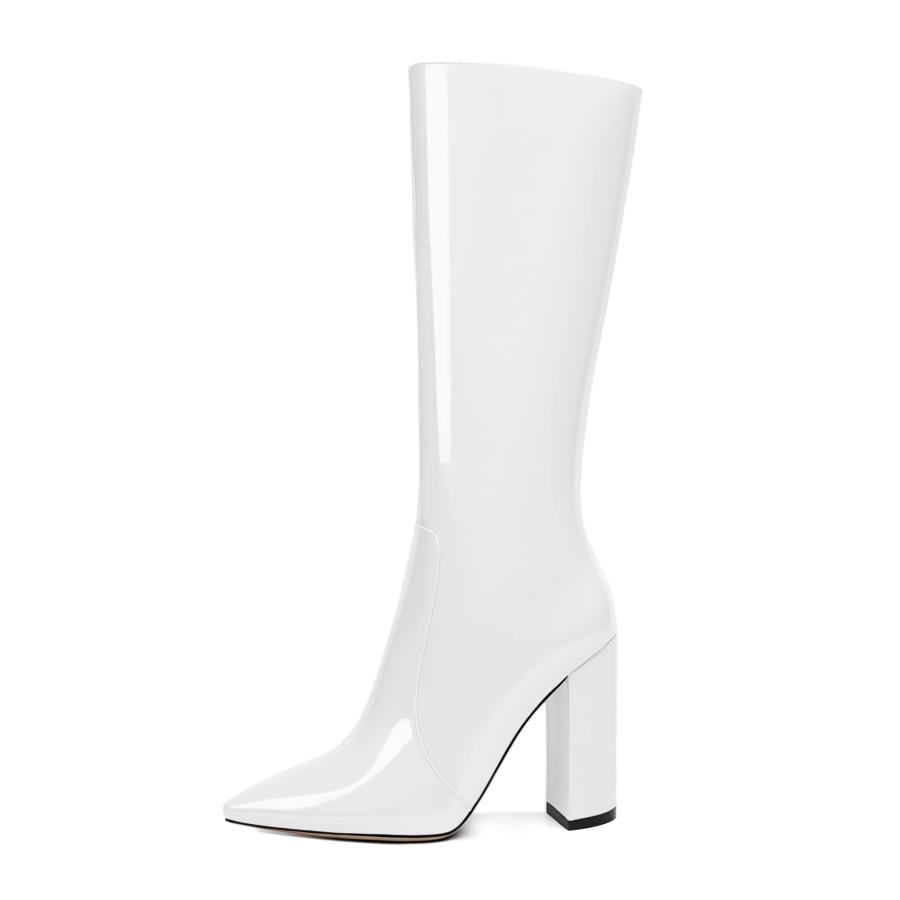 【並行輸入品】Eldof Womens Knee High Boots Go Go Boots 70s Wide Calf High Chunの画像