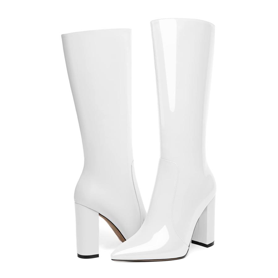 【並行輸入品】Eldof Womens Knee High Boots Go Go Boots 70s Wide Calf High Chunの画像