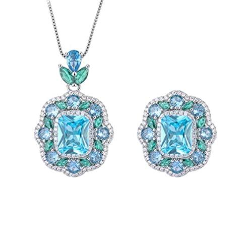 【並行輸入品】Uilita 高級ネックレス レディース ローマパープル&サントリーニブルー CZリング ウェディングペンダントネックレス クリス_1