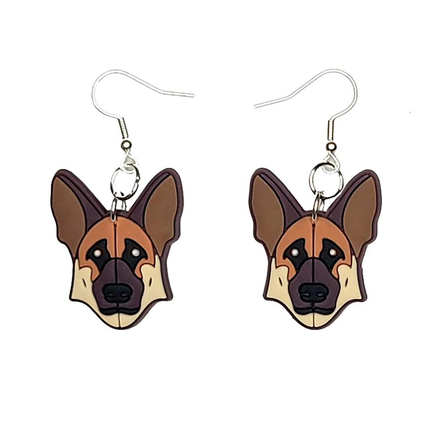 【並行輸入品】German Shepherd Dog Puppy Earrings Lead and Nickle Free Silver P