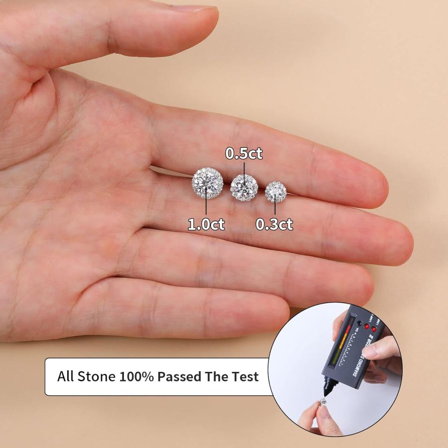 フープリングピアス ダイヤモンド ハギー フープピアス 10Kホワイトゴールドまたは