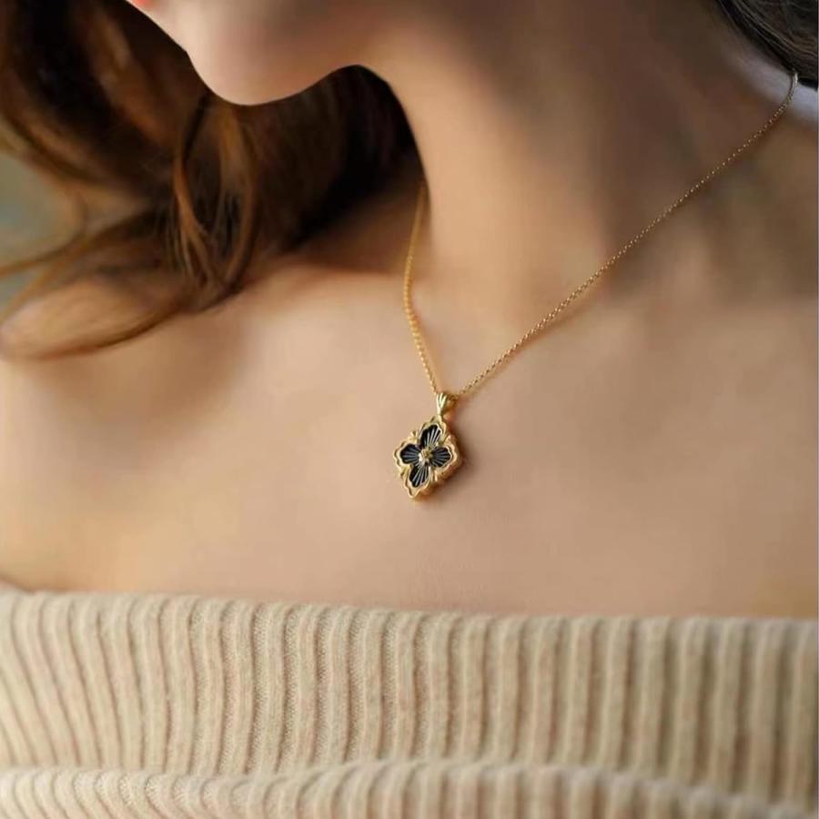 並行輸入品】DISTANT DRUMS ゴールドペンダントネックレス 螺鈿細工