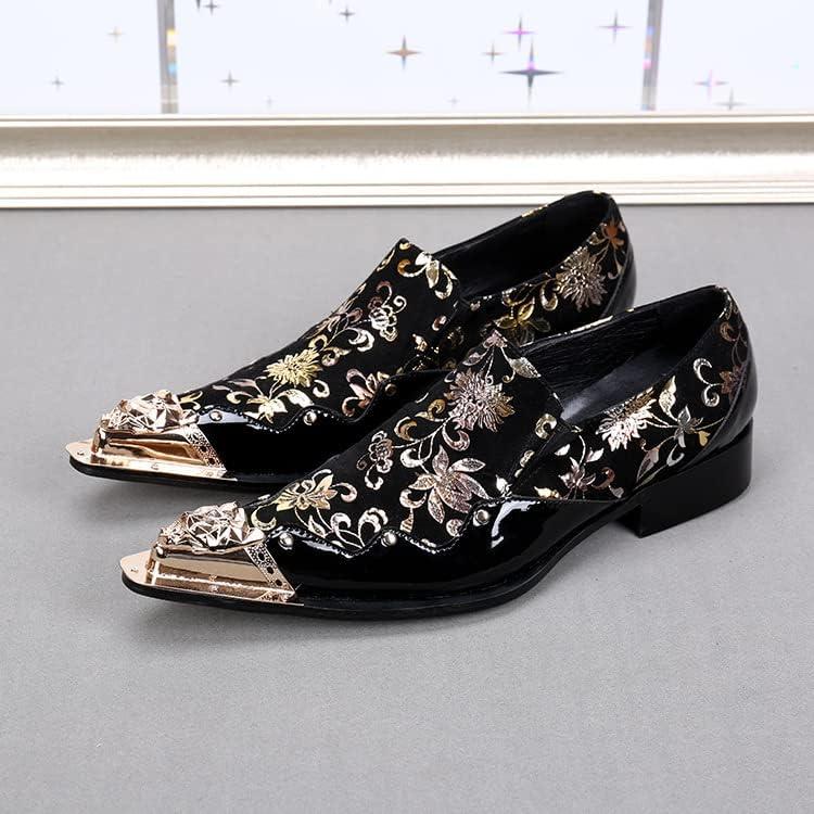 【並行輸入品】Rui Landed Formal Dress Loafer for Men Pointed Metal Toe Embroideredの画像