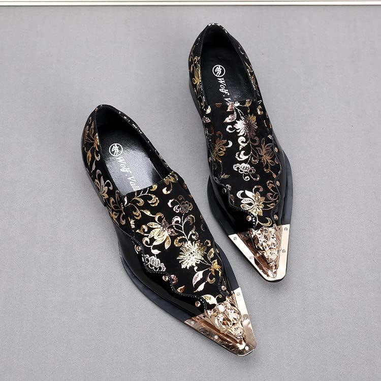 【並行輸入品】Rui Landed Formal Dress Loafer for Men Pointed Metal Toe Embroideredの画像