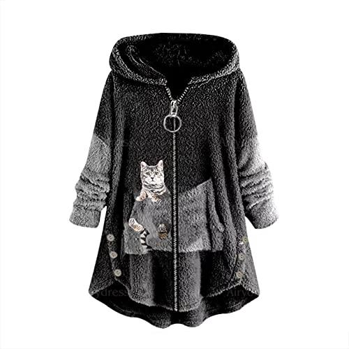 【並行輸入品】Womens Jackets Fall Winter Thickened Hoodies Coats Warm Fleece Lの画像