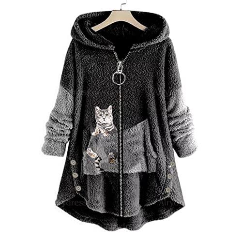 【並行輸入品】Womens Jackets Fall Winter Thickened Hoodies Coats Warm Fleece Lの画像