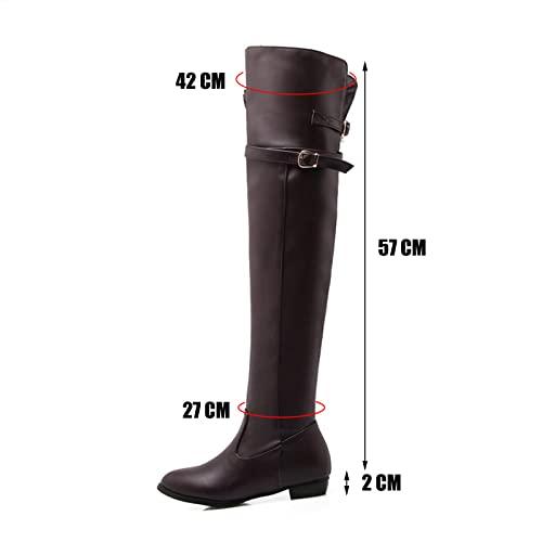 【並行輸入品】MAAARI Women Over The Knee Boots Wide Calf Thigh High Flat Heelの画像