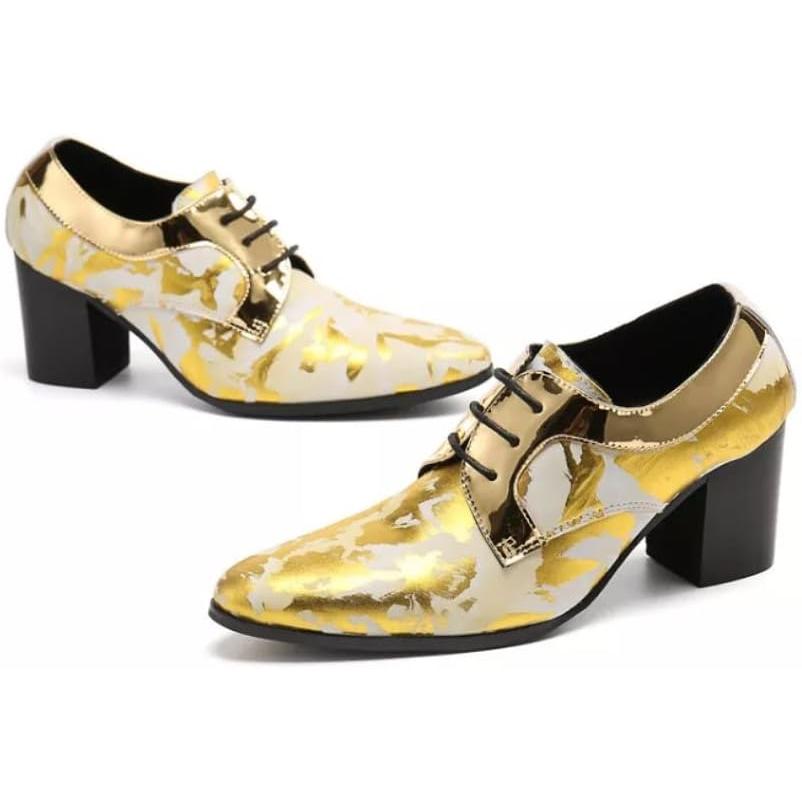 【並行輸入品】Rui Landed Formal Loafer Dress Oxford for Men Lace Up Derby High Heeの画像