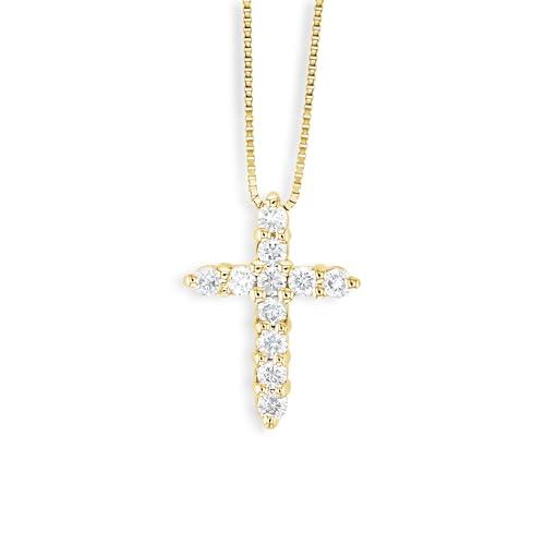 【並行輸入品】The Brothers Jewelry Co. Real Diamond Cross Necklace 14K Gold foの画像