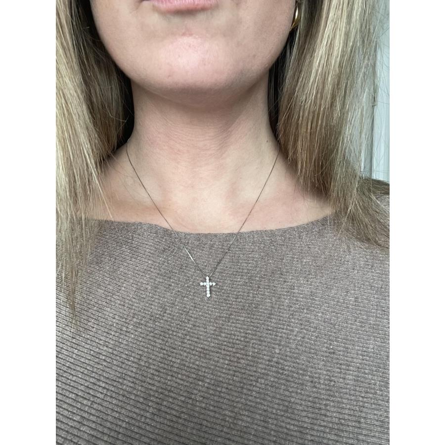 【並行輸入品】The Brothers Jewelry Co. Real Diamond Cross Necklace 14K Gold foの画像