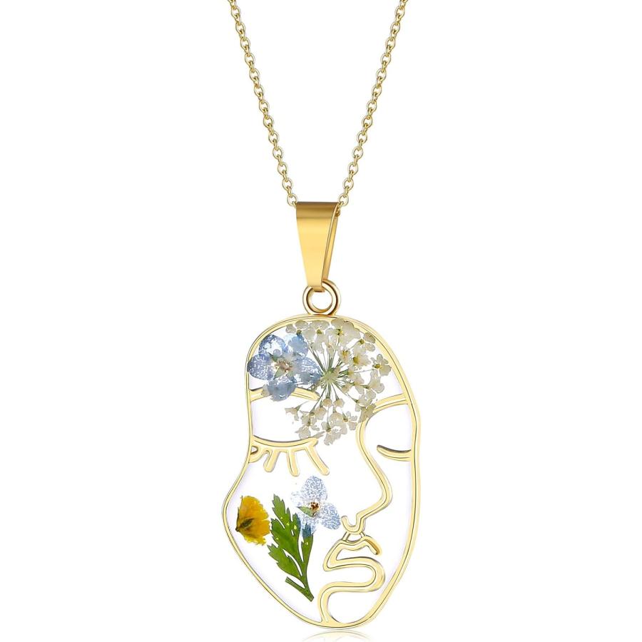 並行輸入品】SEENI 押し花ペンダントネックレス パーソナライズされた