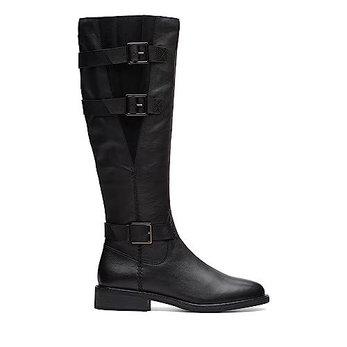 【並行輸入品】Clarks Women's Cologne Up Knee High Boot, Black Leather, 8.5の画像