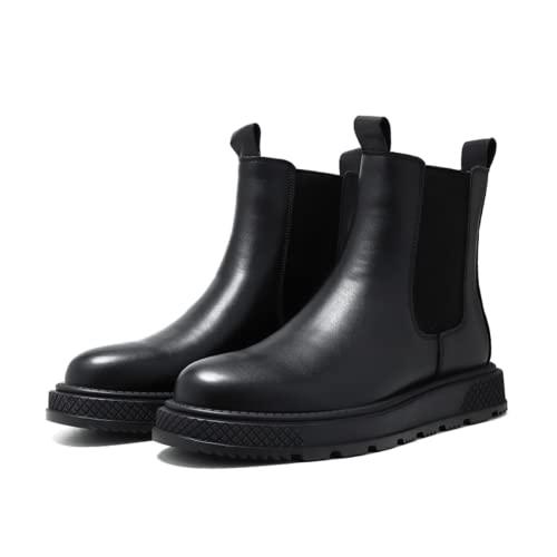 【並行輸入品】Chelsea Boots Men Leather Casual Chukka Ankle Boots Classic Elasの画像